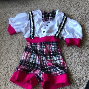 One piece black and pink outfit